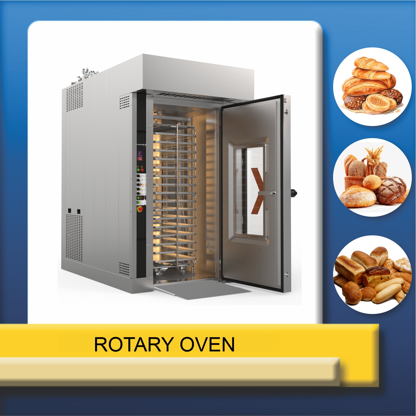 horizontal rotary oven with stand